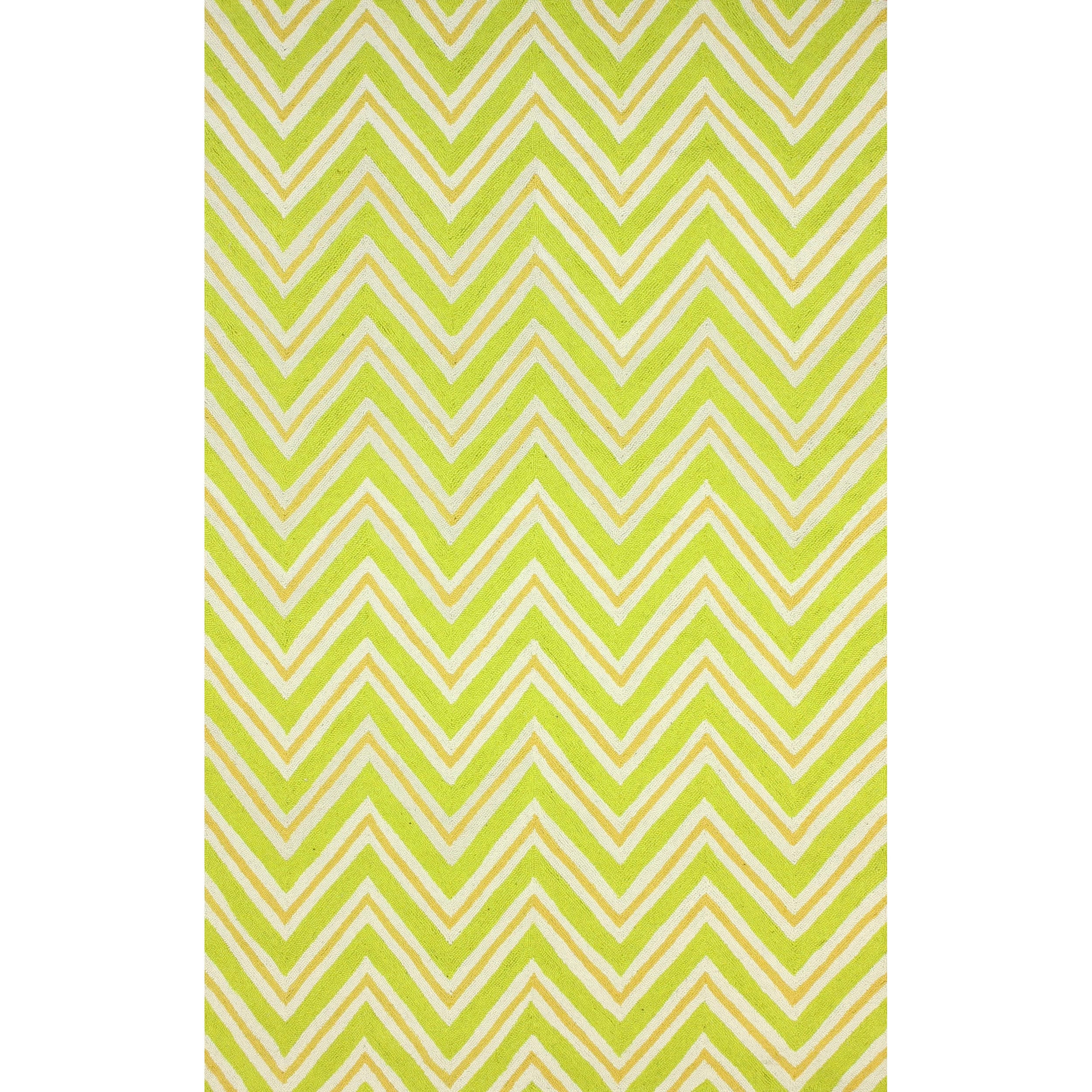 Nuloom Hand hooked Modern Chevron Green Rug (5 X 8)