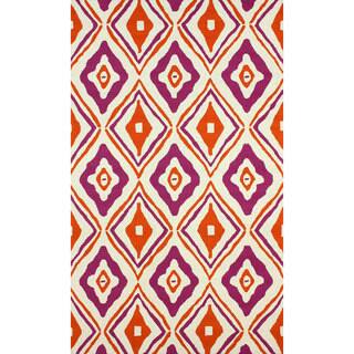 Nuloom Hand-hooked Modern Diamond Trellis Orange Rug (5' x 8') - 5' x 8 ...