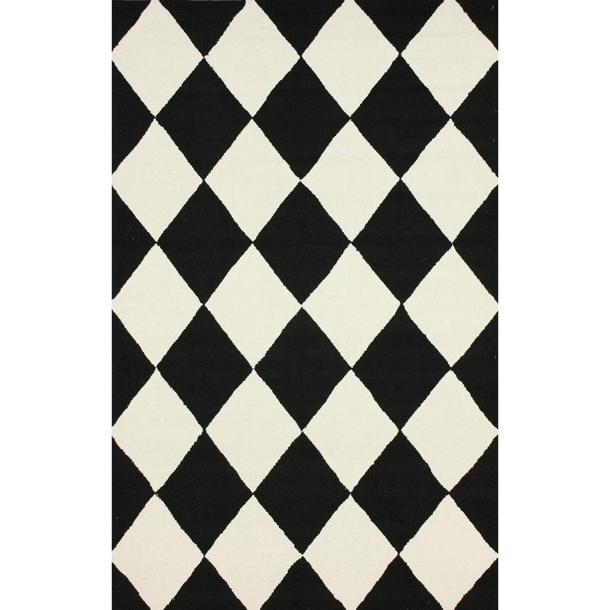 nuLOOM Myka Checkered Black and White 4 ft. x 6 ft. Indoor/Outdoor Area Rug