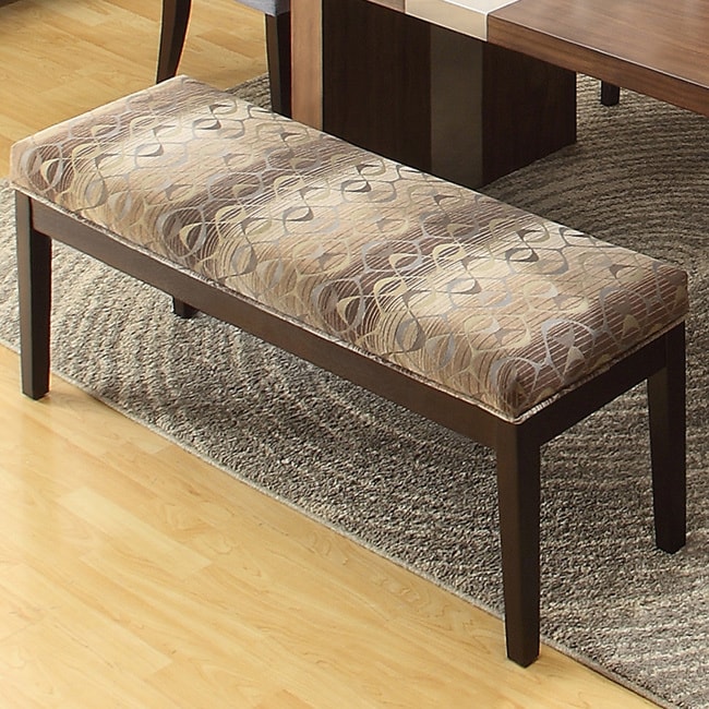 Inspire Q Chelsea Oval Chain Fabric 52 inch Cushioned Bench