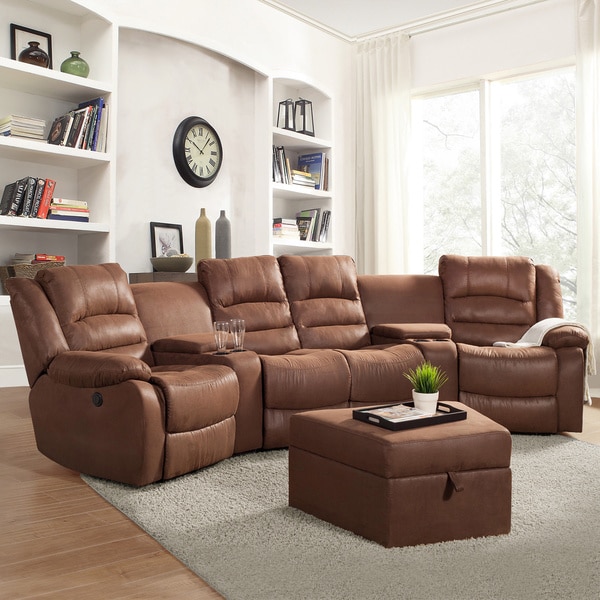 4 seater lounge best sale with chaise and recliner