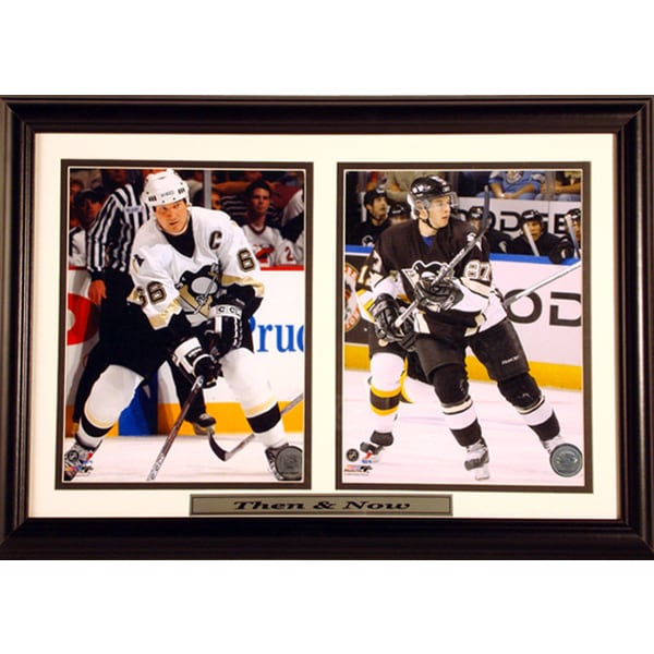 12X18 Then & Now Pittsburgh Penguins Custom Double Print Frame