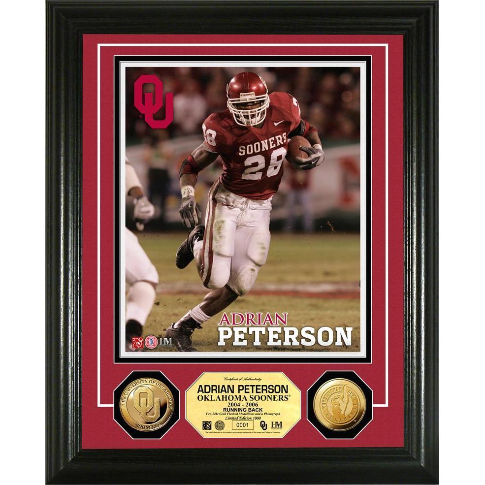 Adrian Peterson Autographed Signed Oklahoma Sooners Football