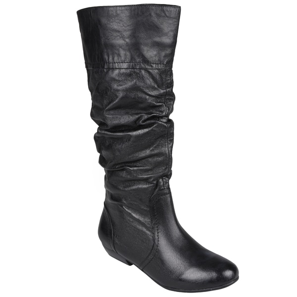 real leather slouch boots