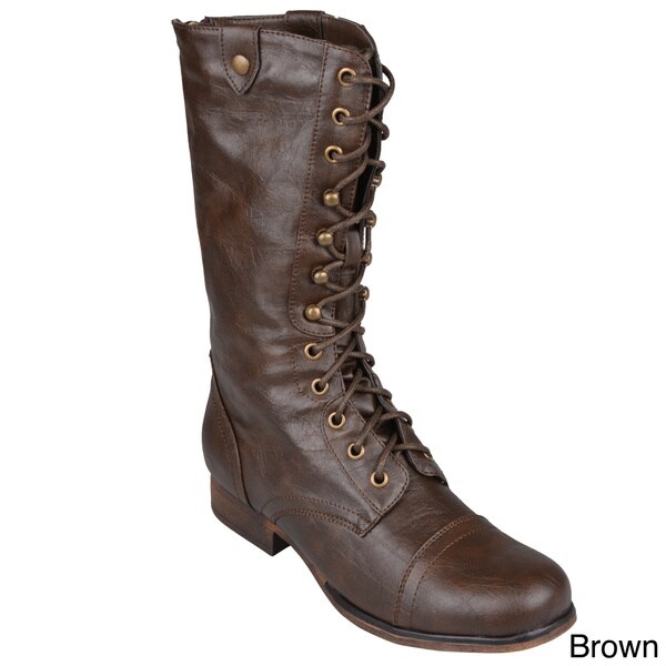 Gizmoo' Lace-Up Mid-Calf Combat Boots 