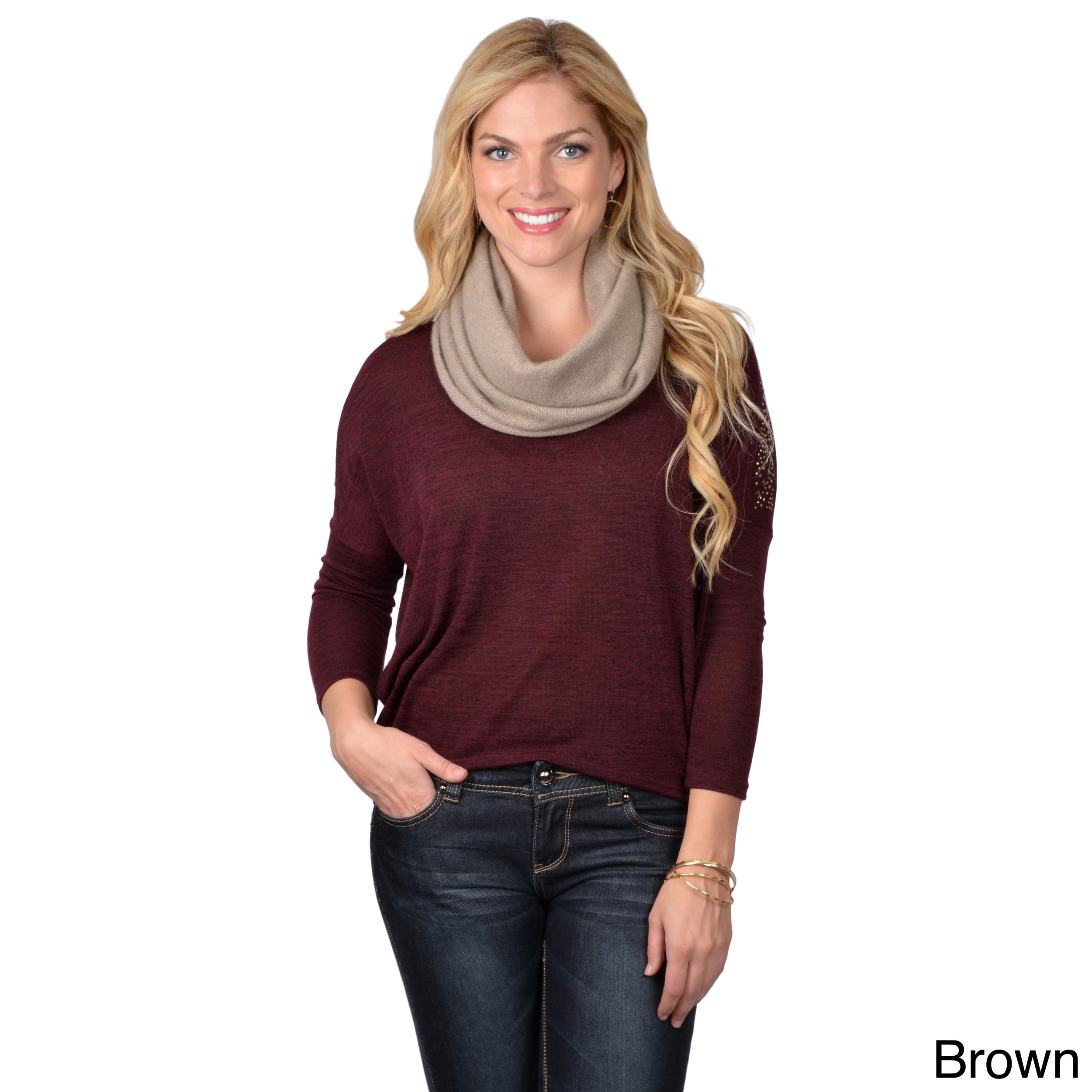 Portolano Womens Solid Color Cashmere Neckwarmer