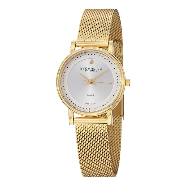 Stuhrling Original Women's Lady Casatorra Elite Diamond Swiss Quartz Bracelet Bracelet Watch - Gold
