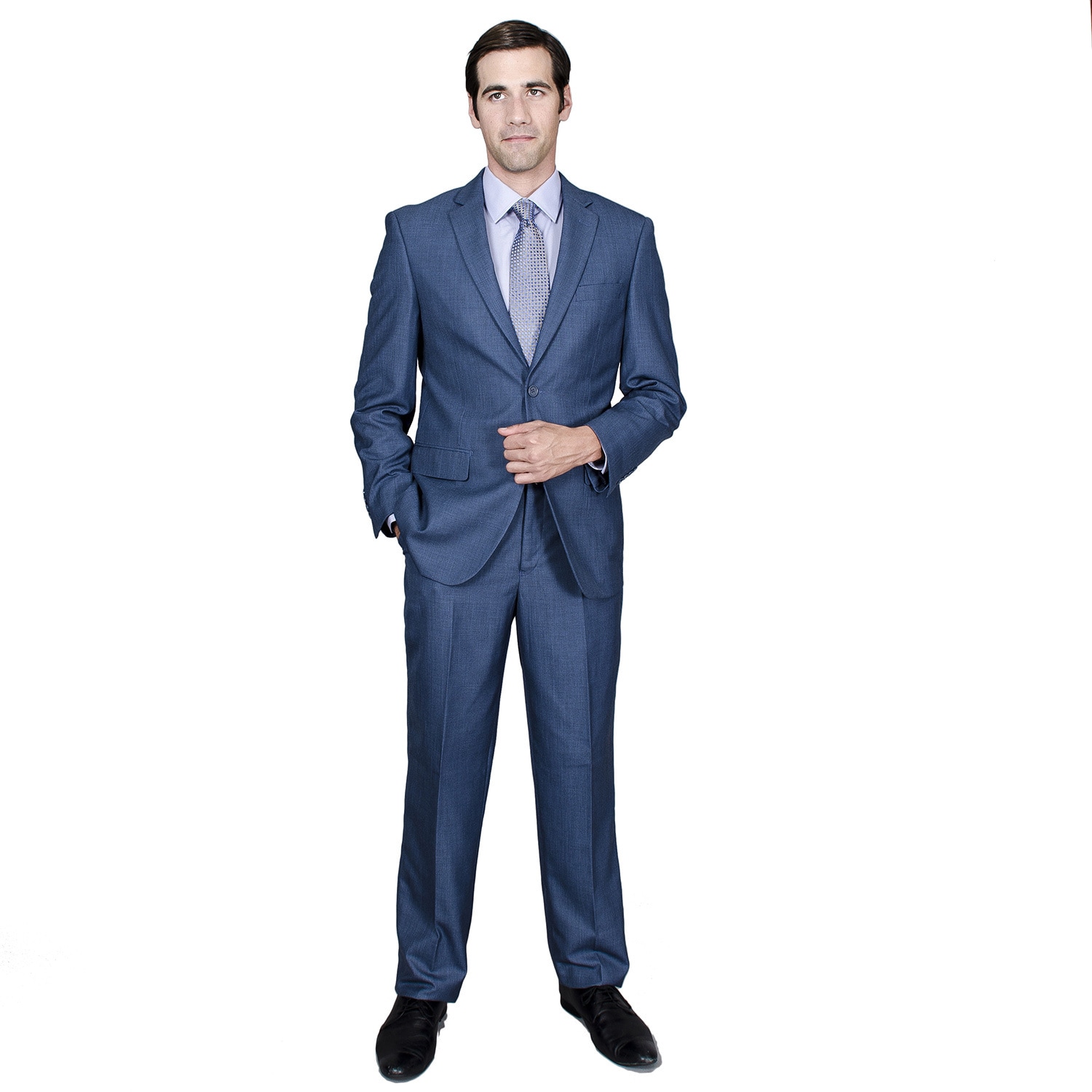 Mens Blue Teakweave 2 button Suit