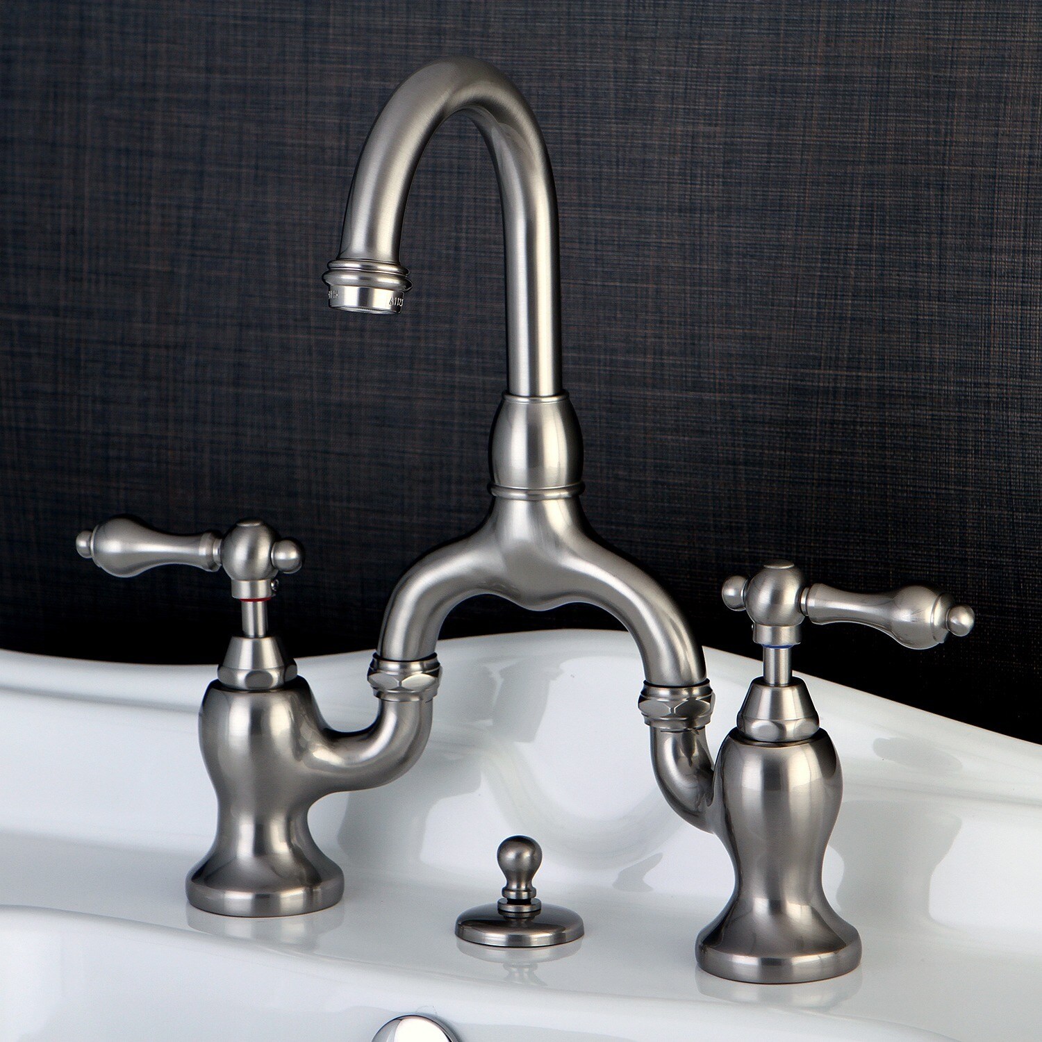 Shop Vintage High Spout Brushed Nickel Bridge Bathroom Faucet