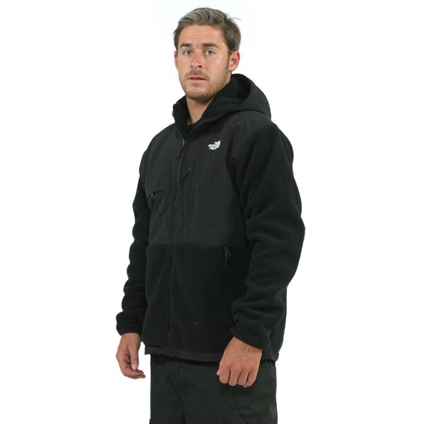 the north face men's denali fleece hoodie jacket black