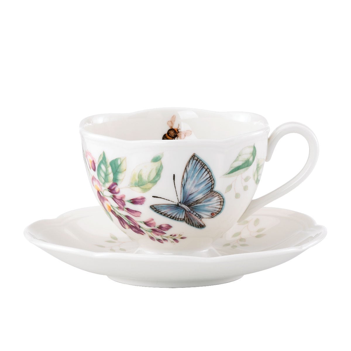 Butterfly Meadow Blue Cup and Saucer Multi