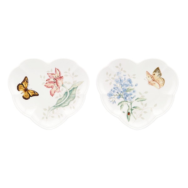 Lenox Butterfly Meadow 2-piece Heart Party Plate Set