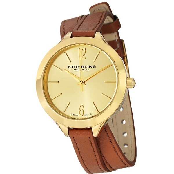Stuhrling Original Women's Deauville Sport Swiss Quartz Leather Strap Watch