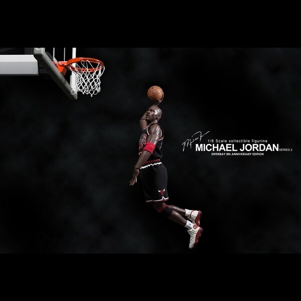 INSTEN NBA Michael Jordan Away Black Jersey 16 Figure with Air Jordan