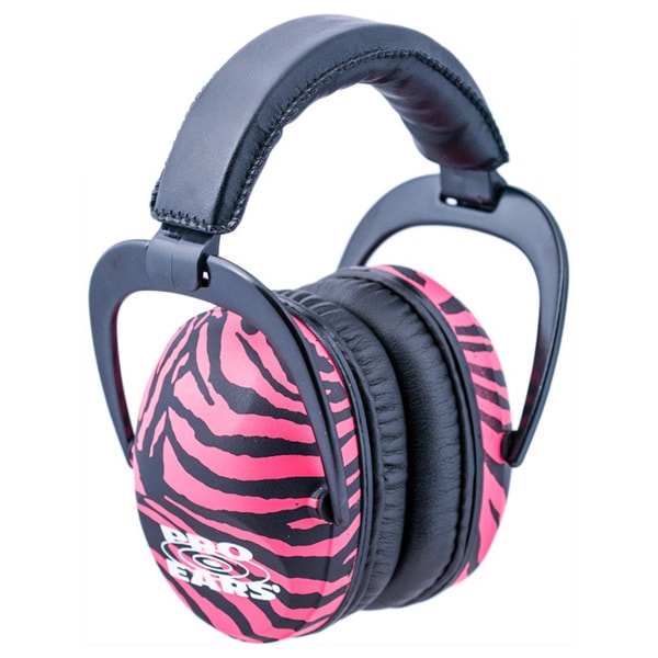 Pro Ears Ultra Sleek Pink Zebra Ear Muffs Pro Ears Hearing & Eye Protection