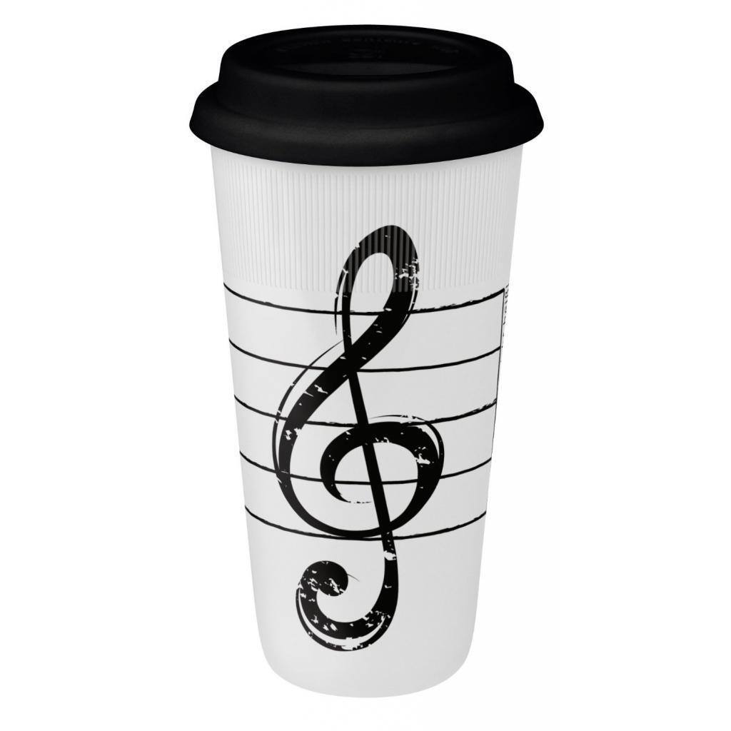 Konitz Treble Clef Large White Travel Mugs (Set of 2)