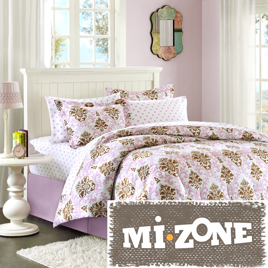 Jla Home Mizone Justine Twin size 2 piece Comforter Mini Set Brown Size Twin