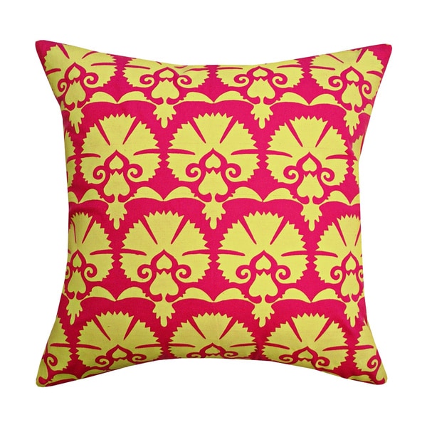 Shop Handmade Yellow Khari Toss Throw Pillow (India) - Free Shipping ...