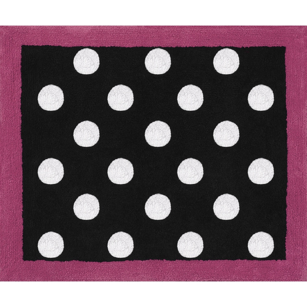 Sweet Jojo Designs Hot Dot Modern Accent Floor Rug (Hot pink/ black/ whiteImportedThe digital images we display have the most accurate color possible. However, due to differences in computer monitors, we cannot be responsible for variations in color betwe