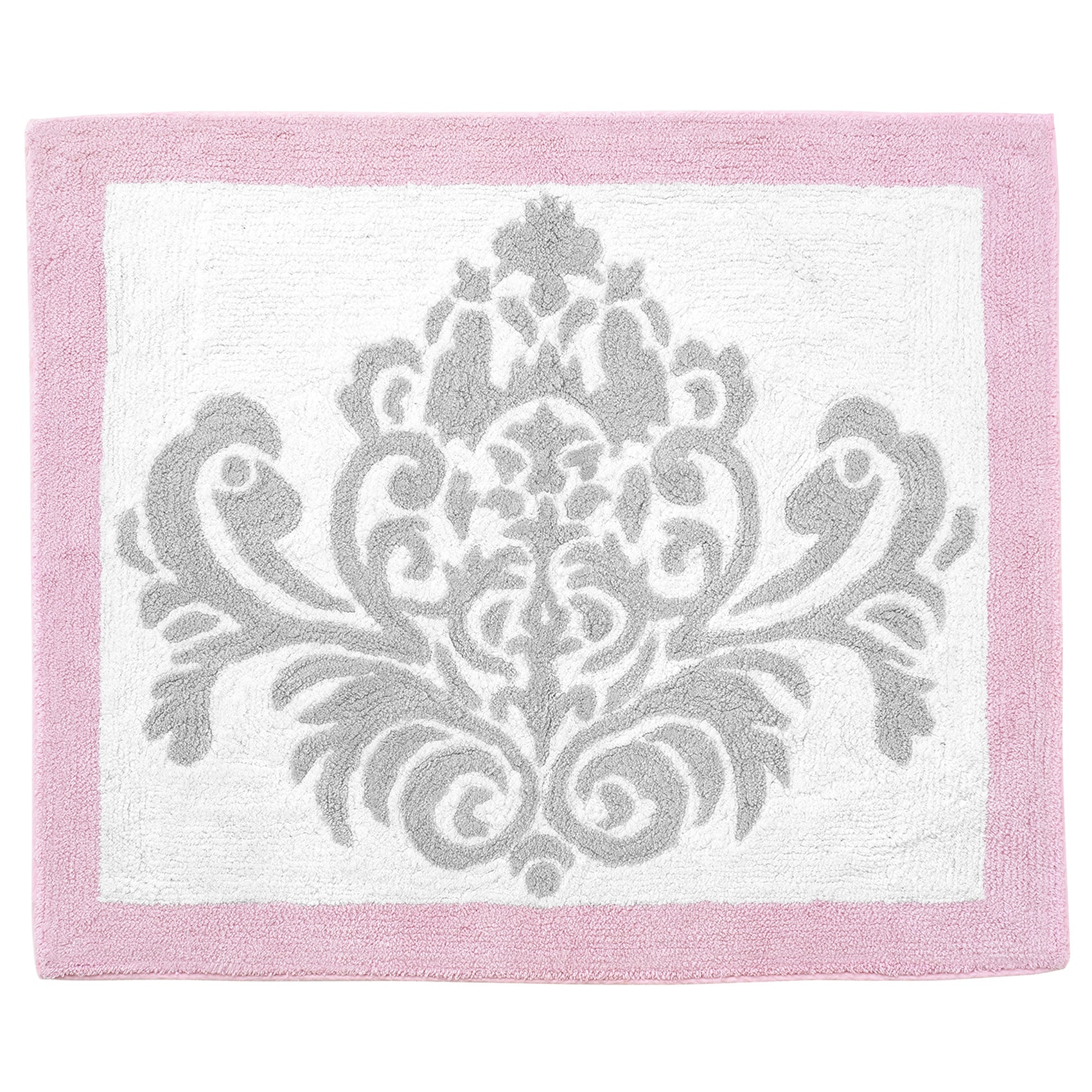 Sweet Jojo Designs Elizabeth Damask Accent Floor Rug In Elizabeth (Grey/ pink/ whiteImportedThe digital images we display have the most accurate color possible. However, due to differences in computer monitors, we cannot be responsible for variations in c
