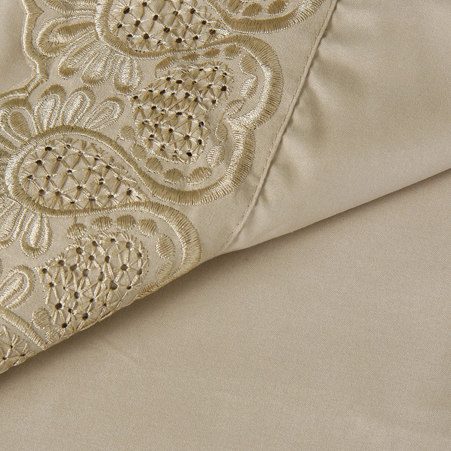 Elite Home Products, Inc Majestic Embroidered Lace Sheet Set Off White Size Full