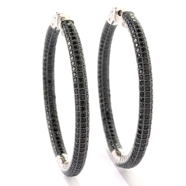 Shop Pinctore Sterling Silver 6.5 TCW Black Spinel Inside-out 2-inch ...
