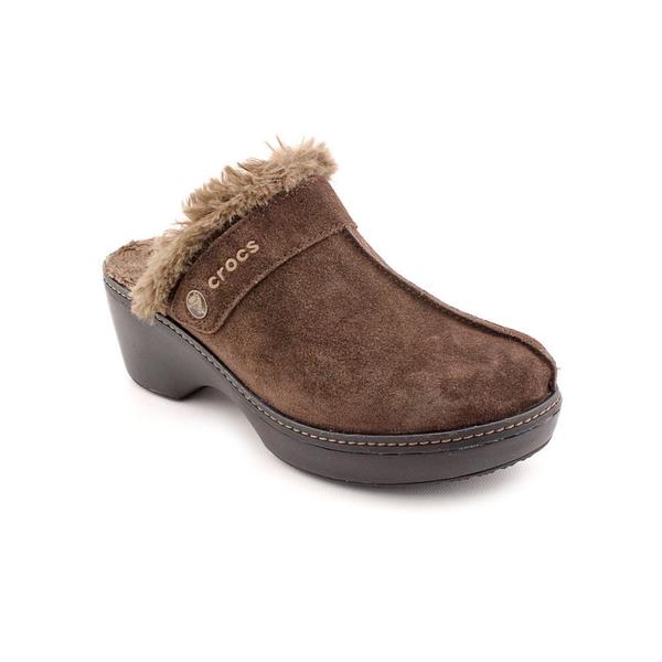 Crocs Women's 'Cobbler Leather Clog' Brown Suede Casual Shoes ...