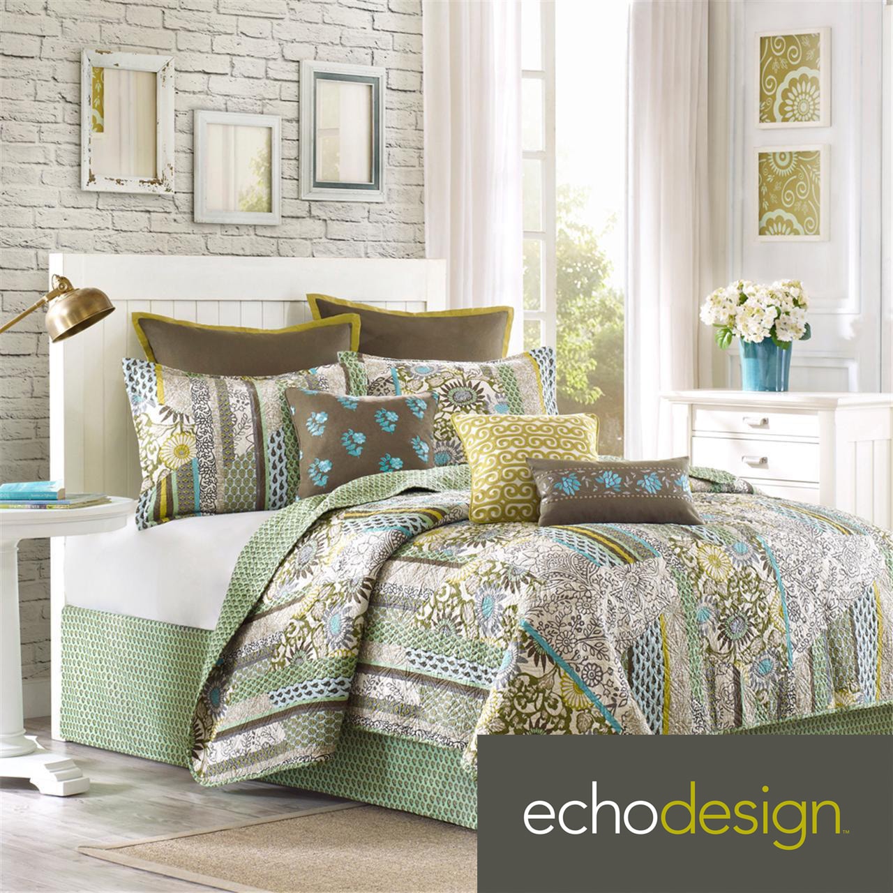 Echo Brand Boho Chic Coverlet With Optional Sham Separates