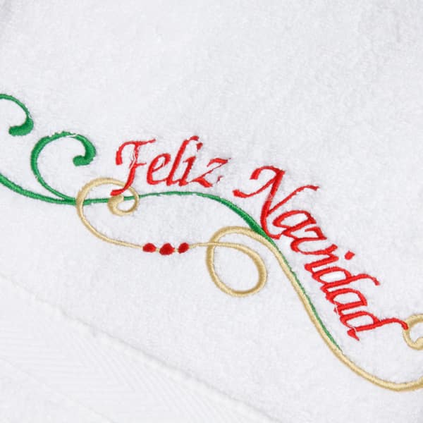 Martha Stewart Collection Very Merry Embroidered Cotton Christmas