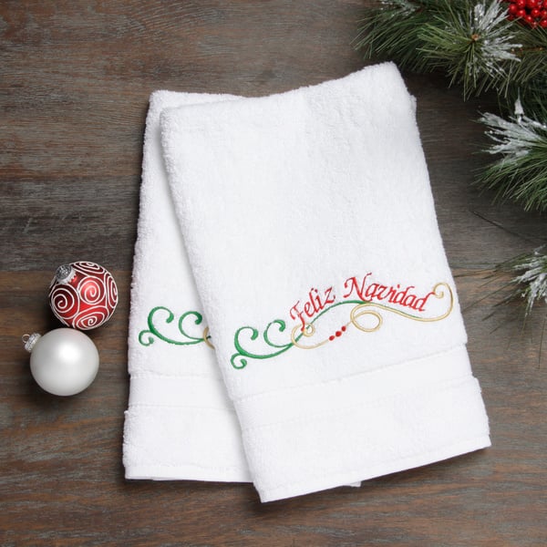 Classic Turkish Towels 6 Pieces of Cute Embroidered Christmas Fingertip  Towels, Fancy Holiday, Seasonal Turkish Combed Cotton Kitchen Towels 