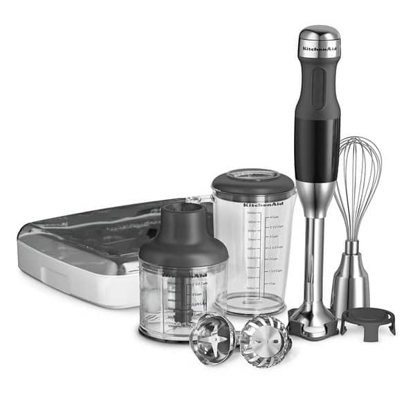 BergHOFF X5 Pro Stainless Steel Handheld Food Processor with 5 Multifunctional Blades, 1000W, 18000 RPM, 13ft Cord, 16-Speed Control