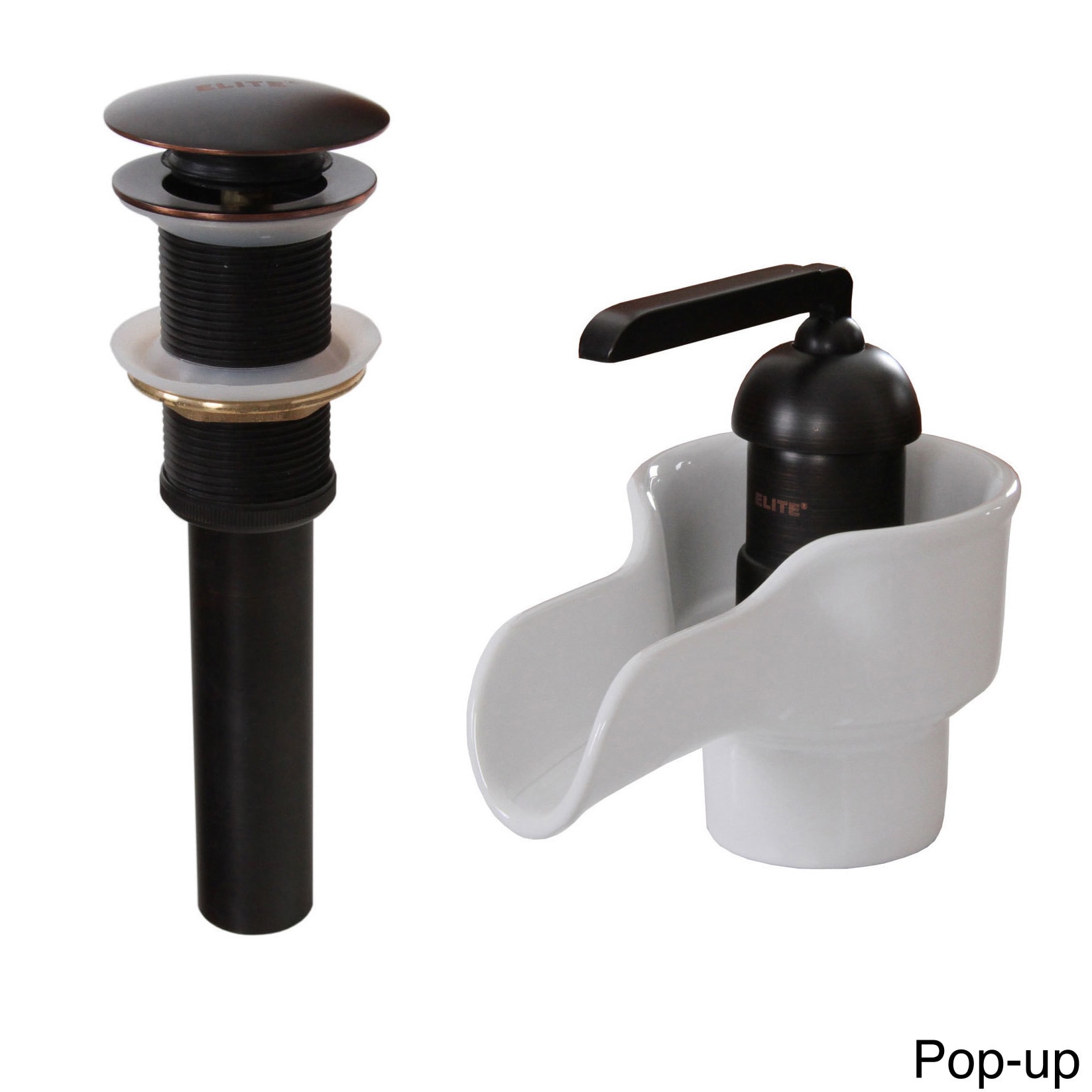 Elite Single Handle Oil rubbed Bronze Bathroom Sink Faucet With Pop up Drain