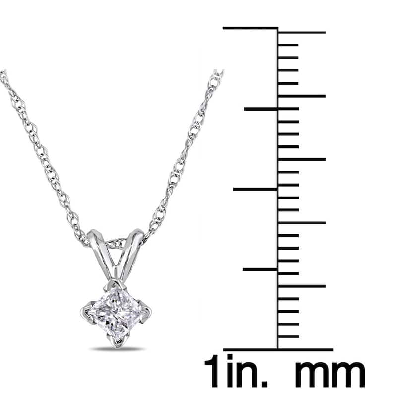 Miadora 14k Gold 1/4ct TDW Diamond Solitaire Necklace