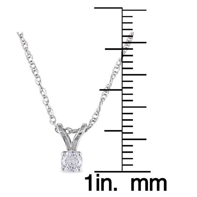 Miadora 14k Gold 1/10ct TDW Diamond Solitaire Necklace (J-K I2-I3)