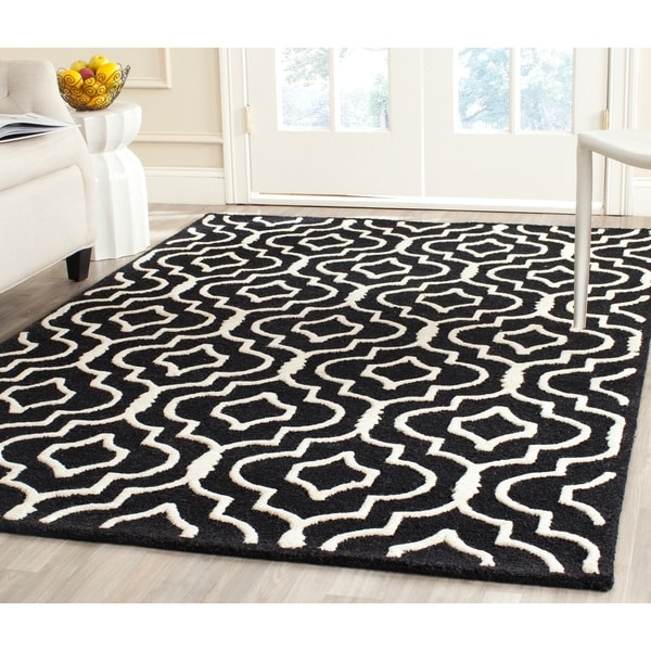 Shop Safavieh Handmade Moroccan Cambridge Contemporary Black Ivory Wool Rug X On Sale