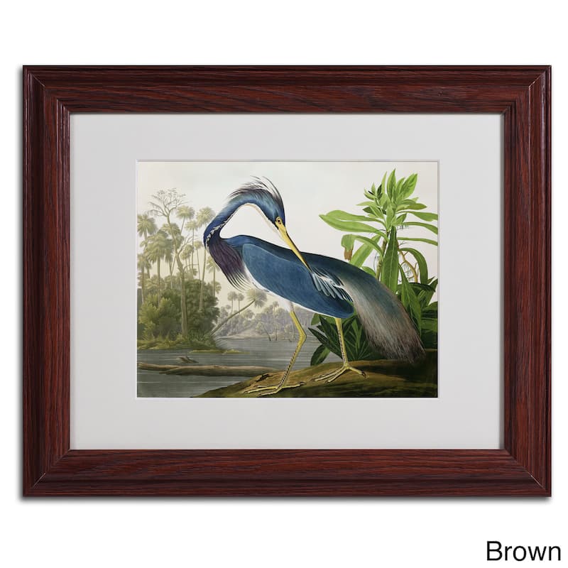 John James Audubon 'Louisiana Heron' Framed Matted Art - 16 x 20 - Brown