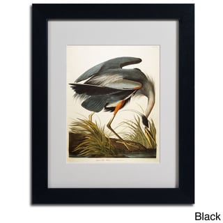 John James Audubon 'Great Blue Heron' Framed Matted Art