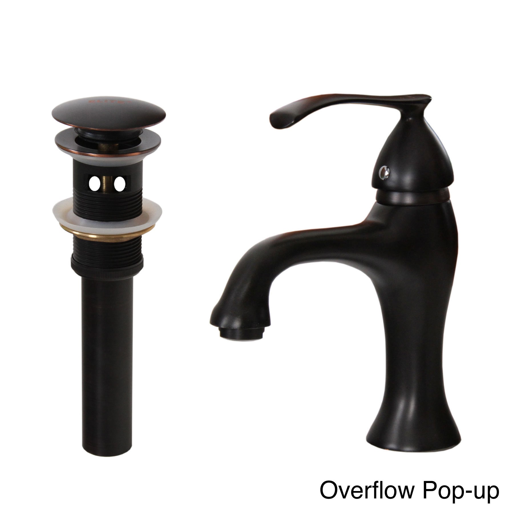 Elite Single Handle Oil rubbed Bronze Bathroom Sink Faucet With Pop up Drain