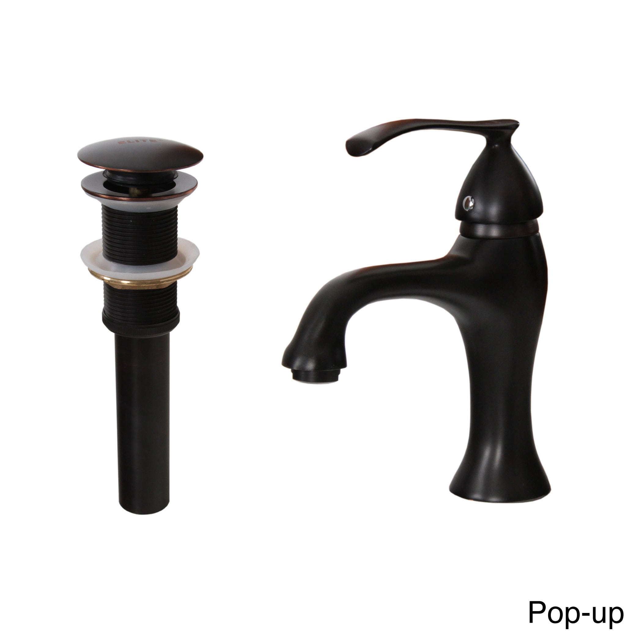 Elite Single Handle Oil rubbed Bronze Bathroom Sink Faucet With Pop up Drain