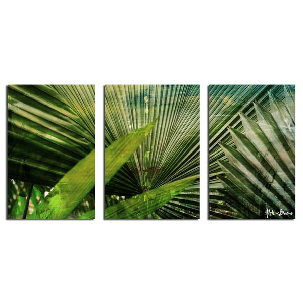 Shop Ready2HangArt 'Green Palm' 3-piece Oversized Canvas Wall Art ...