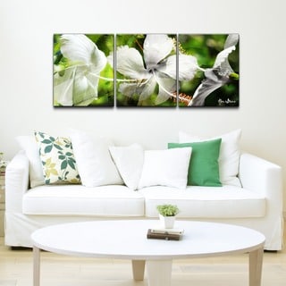 Ready2HangArt 'White Floral Study' 3-piece Canvas Wall Art