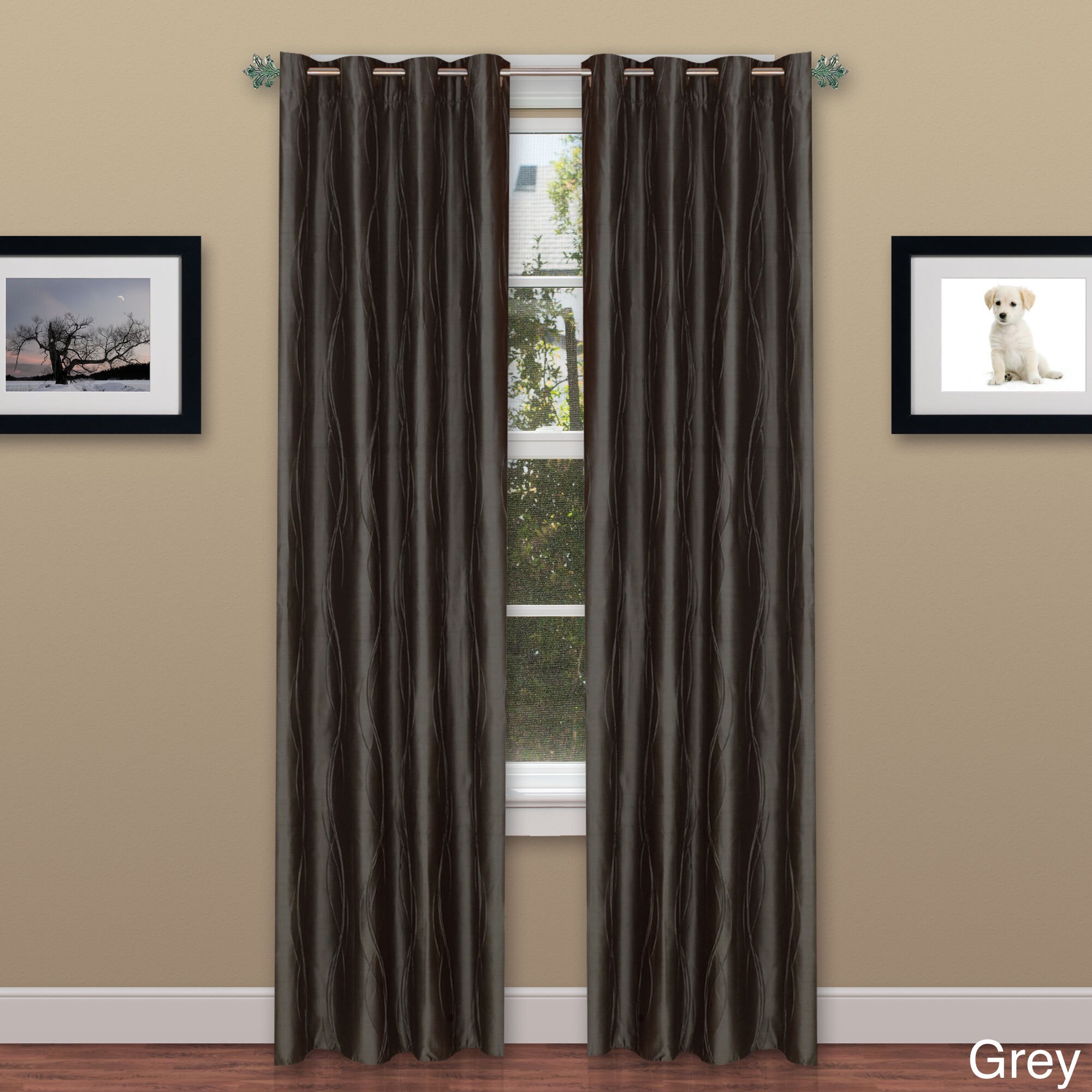 Windsor Wavy 84 inch Grommet Curtains (set Of 4)