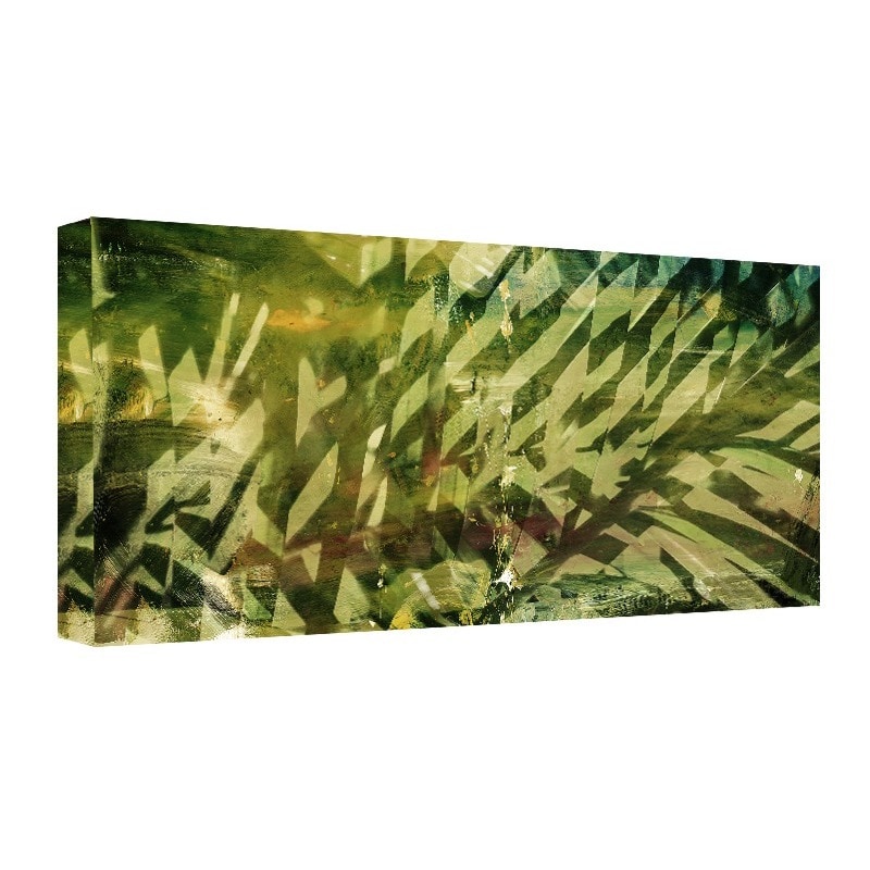 Alexis Bueno Greens Oversized Canvas Wall Art (Over sizeSubject AbstractImage dimensions 20 inches high x 40 inches wideOuter dimensions 20 inches high x 40 inches wide x 1.5 inches deep )