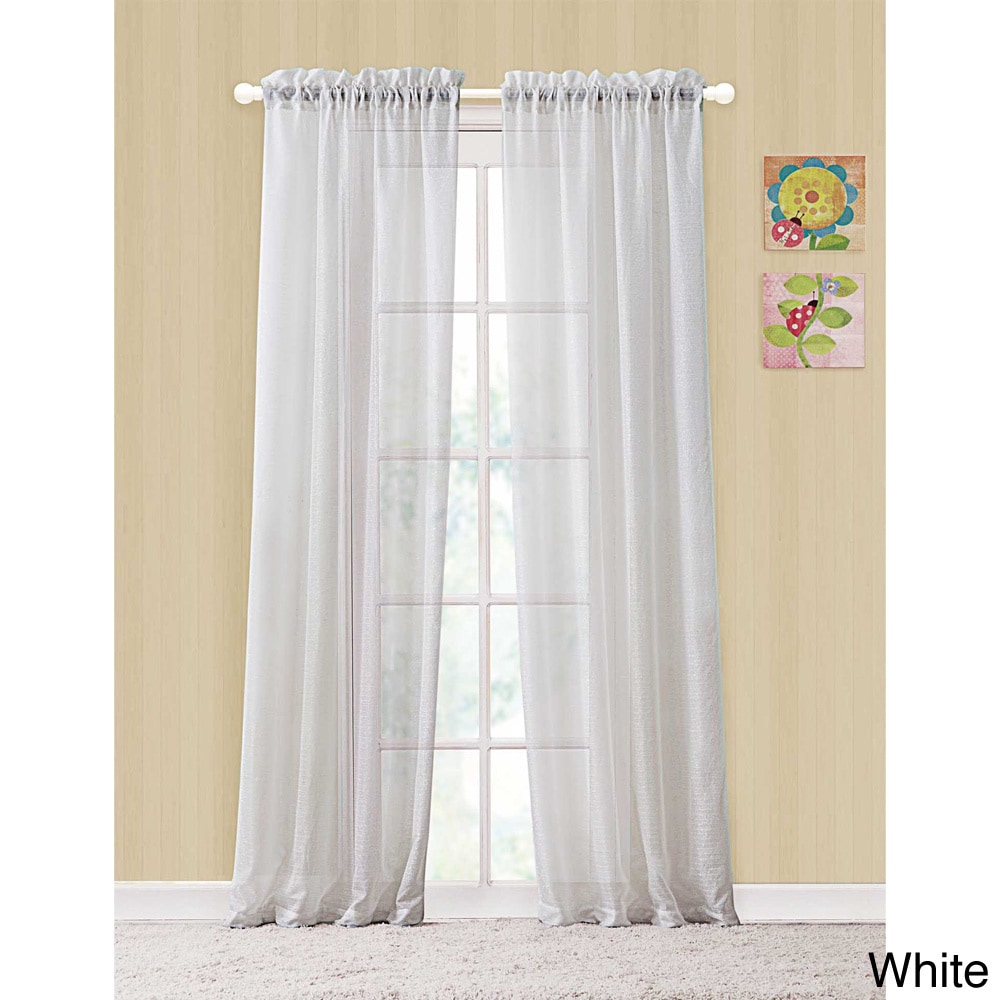 Victoria Classics Colette Window Panel Rod Pocket Sheer Curtains White Size 76 x 84