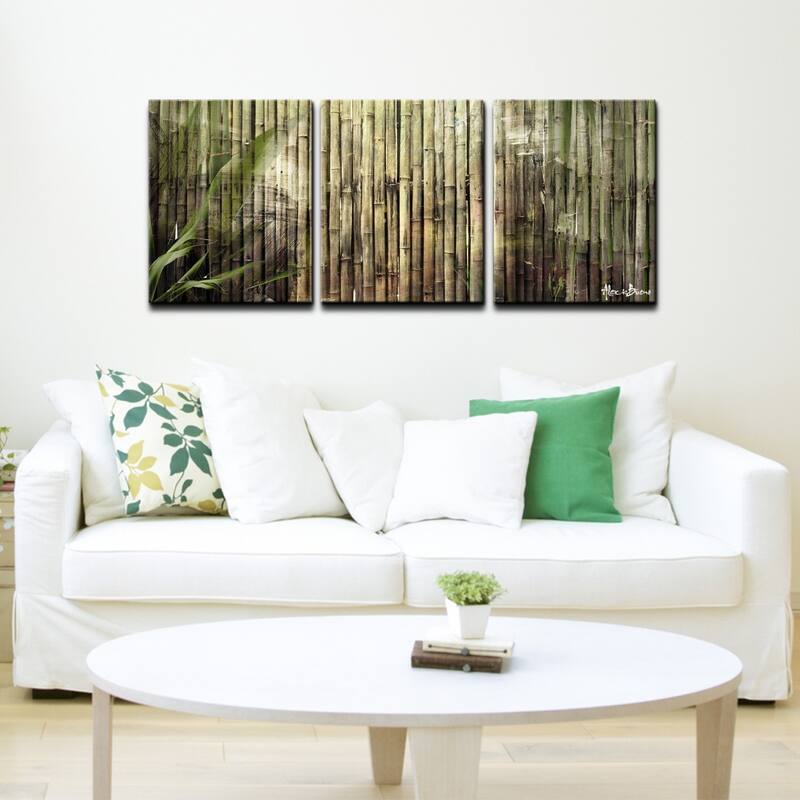 Ready2HangArt 'Bamboo Abstraction' 3-piece Oversized Canvas Wall Art