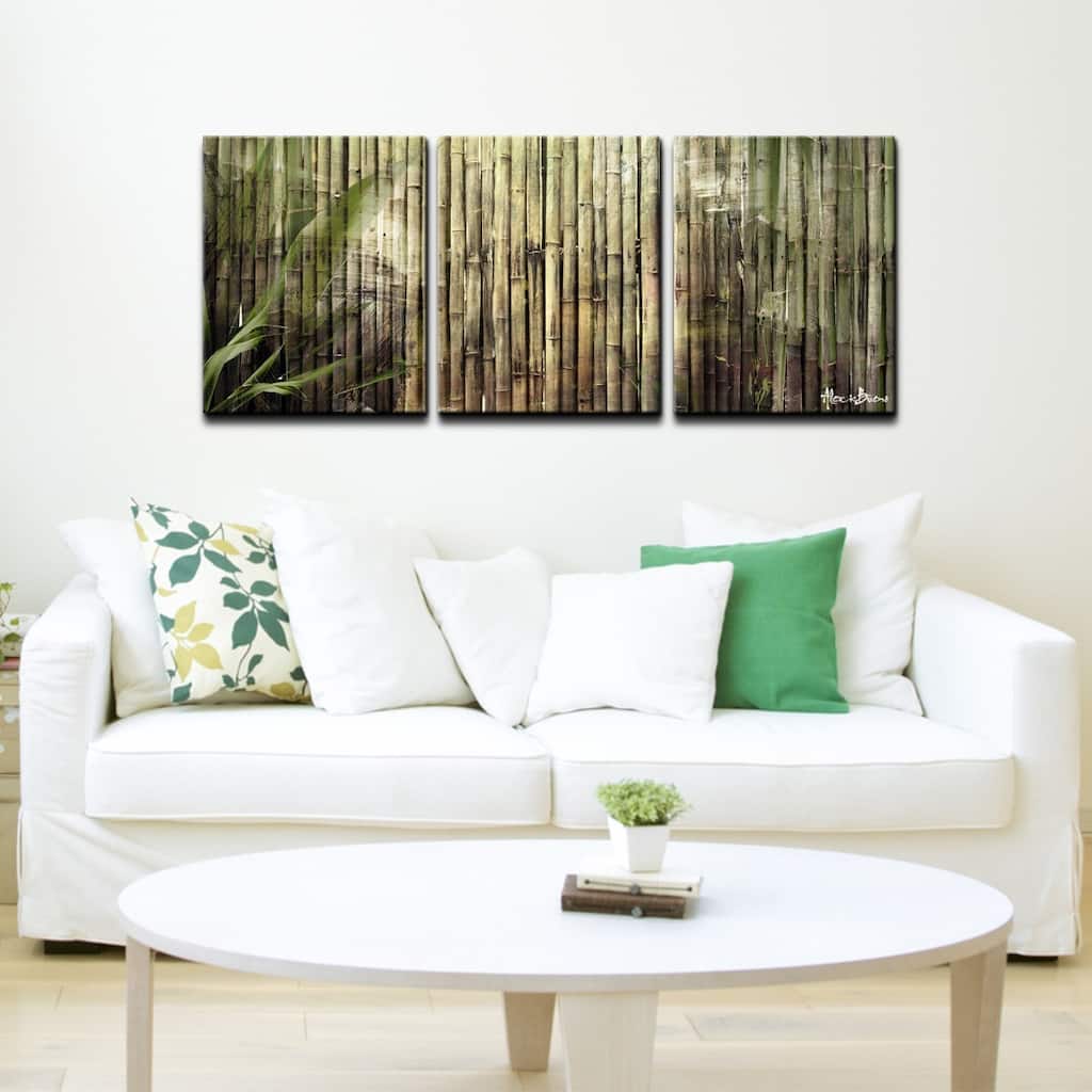 Ready2HangArt 'Bamboo Abstraction' 3-piece Oversized Canvas Wall Art
