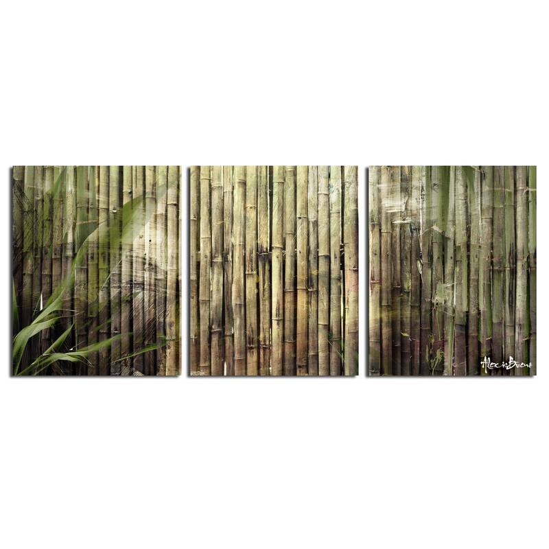 Ready2HangArt 'Bamboo Abstraction' 3-piece Oversized Canvas Wall Art