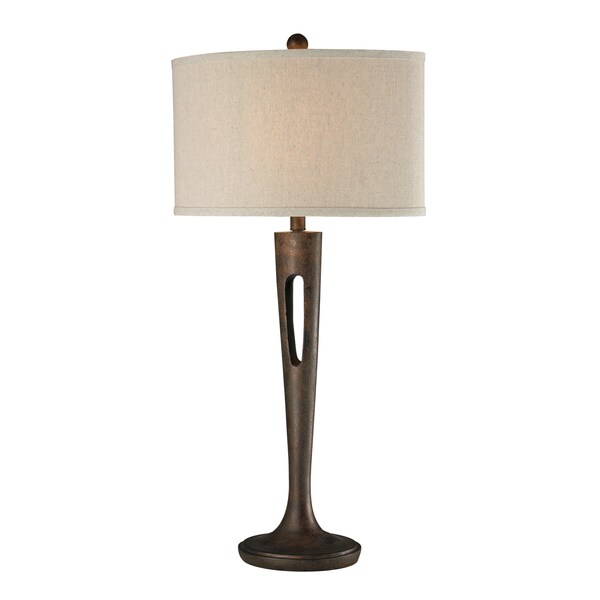 1-Light Burnished Bronze Table Lamp