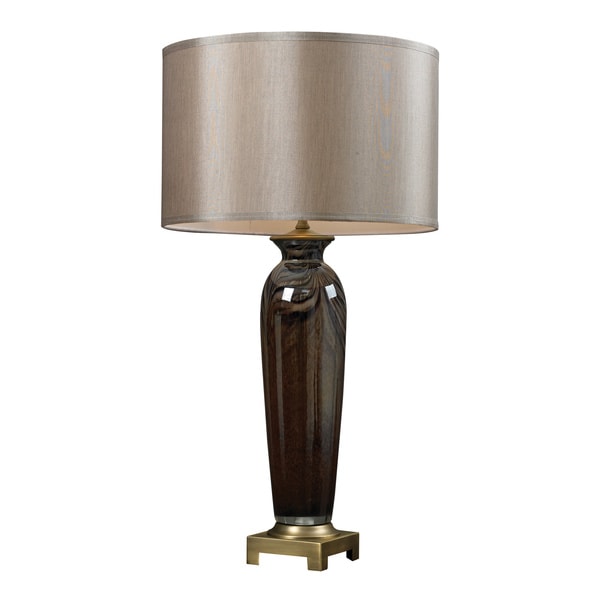 1-light Coffee Swirl Glass Table Lamp