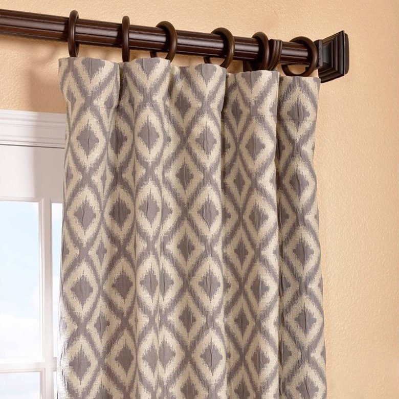 Stone Faux Silk Jacquard Athena Curtain Panel